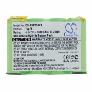 AEG AG64x Vacuum Cleaner Battery 4.8V 3600mAh Nickel Metal Hydride AGP750VX
