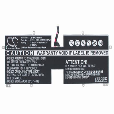 HP Spectre XT TouchSmart 15-4000eg Laptop Notebook Battery 14.8V 3200mAh Li-Polymer HPC105NB
