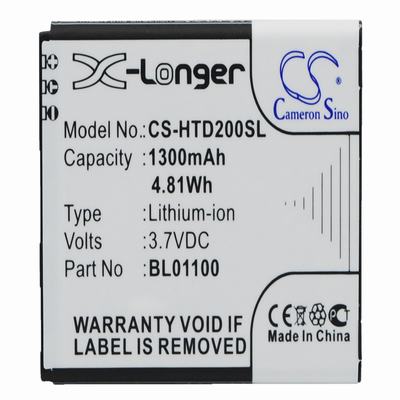 HTC A320E Mobile Phone Battery 3.7V 1300mAh Li-ion HTD200SL