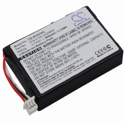 Apple iPOD 10GB M8976LL/A MP3 MP4 PMP Media Player Battery 3.7V 900mAh Li-Ion IPOD3HL