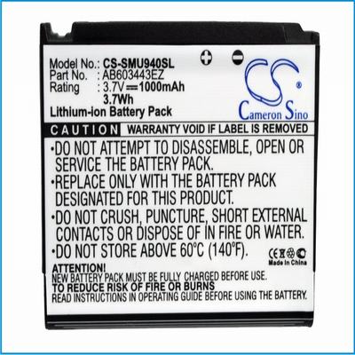 Samsung SCH-U940 Mobile Phone Battery 3.7V 1000mAh Li-ion SMU940SL