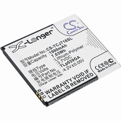 TCL J716D Mobile Phone Battery 3.7V 1900mAh Li-Polymer TCJ716SL