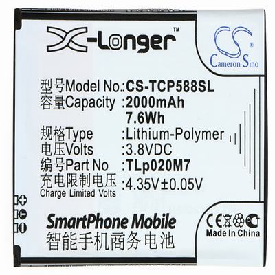 TCL P588 Mobile Phone Battery 3.8V 2000mAh Li-Polymer TCP588SL