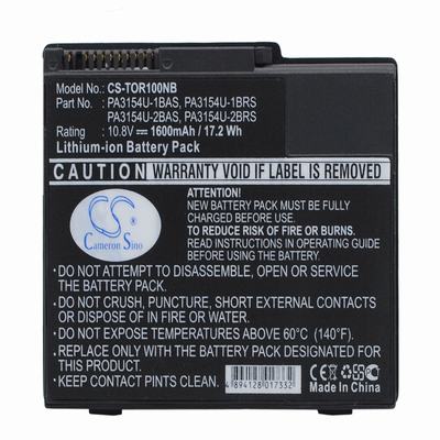 Toshiba Portege 2010 Laptop Notebook Battery 10.8V 1600mAh Li-Ion TOR100NB