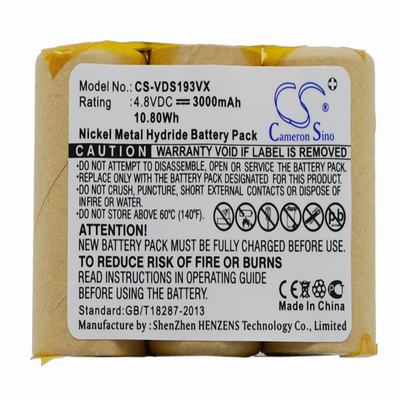 Vileda AS-193E9A Vacuum Cleaner Battery 4.8V 3000mAh Nickel Metal Hydride VDS193VX