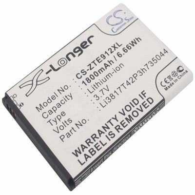 ZTE N9120 Mobile Phone Battery 3.7V 1800mAh Li-ion ZTE912XL