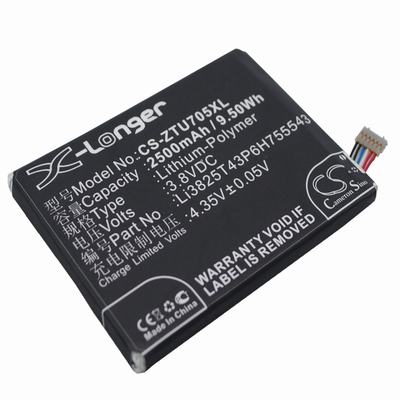 ZTE Q705U Mobile Phone Battery 3.8V 2500mAh Li-Polymer ZTU705XL
