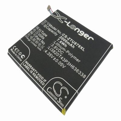 ZTE U879 Mobile Phone Battery 3.8V 2000mAh Li-Polymer ZTU879XL
