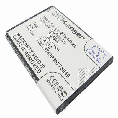 ZTE V987 Mobile Phone Battery 3.8V 2500mAh Li-ion ZTV987XL