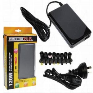 Slimline Universal Laptop Power Supply 120W 100-240V 19VDC 5.7A max with 8 Plugs, MP3329, Powertech