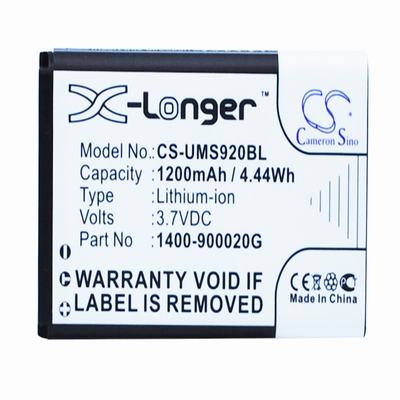 Unitech MS920 Barcode Data Terminal Battery 3.7V 1200mAh Li-Ion UMS920BL