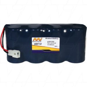 Physio Control Life Stat 100 and Life Stat 1001. 4/0810-0004 plug. Medical Battery 8V 2500mAh Sealed Lead Tin SLT MB732