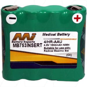 Masimo Radical SET V4 Medical Battery 4.8V 1650mAh NIMH MB753INSERT