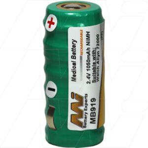 Welch Allyn 60700 Medical Battery 2.4V 1050mAh NIMH MB919/WA7200