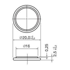 Panasonic CR2025/HFN 3V Lithium Button Battery