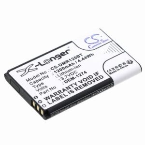 Paradox K32RF LED Kyepad Alarm Battery 3.7V 1200mAh Li-ion DMR120BT