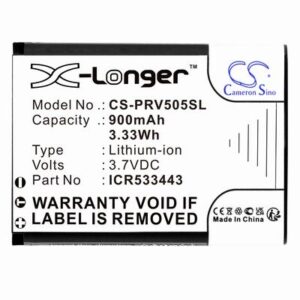 Prestigio RoadRunner 505 Dashcam Battery 3.7V 900mAh Li-ion PRV505SL
